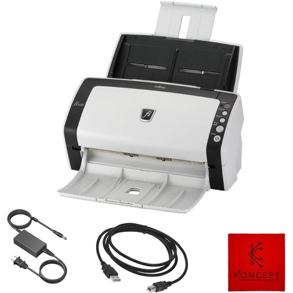 FI-6130Z Fujitsu Duplex Sheet-Fed Receipt Document Scanner with 24V & USB 2.0 Cable