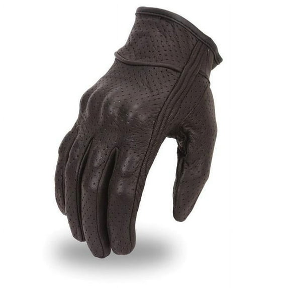 FI134GL-2X-BLK Razer Motorcycle Perforated Gloves for Men, Black - 2X
