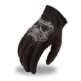 thumbnail image 1 of FI137GEL-S-BLK Ghost Motorcycle Leather Gloves for Men, Black - Small, 1 of 1