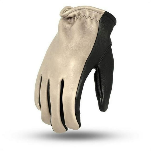 FI211-S-OSB Roper Motorcycle Leather Gloves for Men, Oil Sand & Black - Small