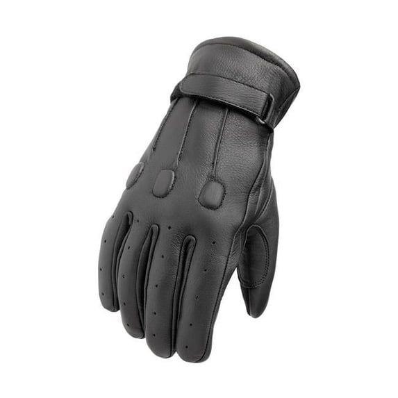 FI242DEER-S-BLK Mens Fast Back Deer Skin Gloves, Black - Small