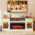 thumbnail image 1 of FIAKOA 70” Fireplace TV Stand for 80" TVs,Fireplace Entertainment Center with LED Lights,TV Console with 34" Electric Fireplace for Living Room,White, 1 of 8