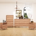 thumbnail image 1 of FIAKOA Bedroom Dresser Set & Nightstands Set, 4 Piece Farmhouse Complete Bedroom Furniture Set with Spacious Storage, Nature, 1 of 9