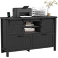 thumbnail image 1 of FIAKOA Farmhouse 2-Drawer Lateral File Cabinet, Filing Cabinet with Sliding Doors & Charge Station, Printer Stand Cabinets for Home Office, Black, 1 of 6