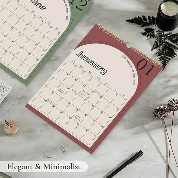 FIAOIRN 2025 Wall Calendar,18-Month Calendar for January 2025- June 2026, Desk/Wall Calendar for Home Office Room Decoration,New Year and Christmas Presents