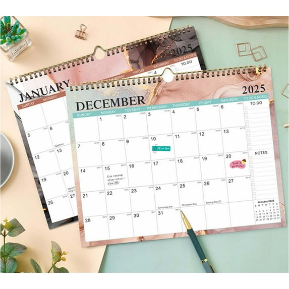 FIAOIRN 2025 Wall Calendar,18-Month Calendar for January 2025- June 2026, Desk/Wall Calendar for Home Office Room Decoration,New Year and Christmas Presents