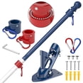 thumbnail image 1 of FIASON 1 Pack 5 FT Blue/White/Red Stainless Steel Tangle Free Wall-Mounted Flag Pole with Upgraded Bracket, Flag Pole Kit for Outside House, Residential or Commercial for American Flag (Without Flag), 1 of 6