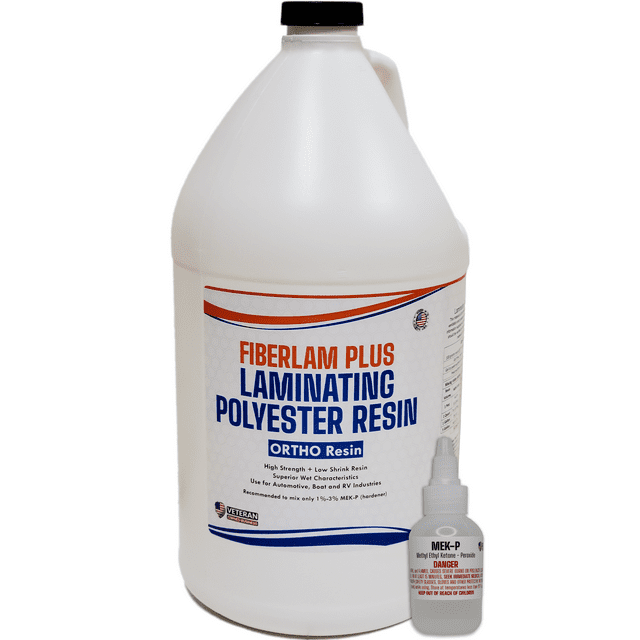 FIBERLAM PLUS 1G POLYESTER RESIN 1 Gallon +MEKP; Low Viscosity Coating