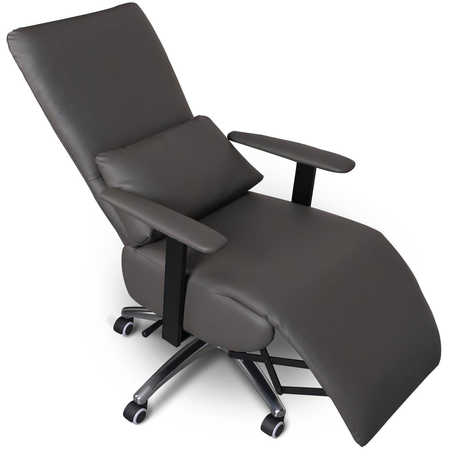 FIBO Executive Home Ergonomic Office Chair Reclining Office Chair with Foot  Rest & Headrest, High-Back PU Leather Computer Desk Chairs, Darkgrey