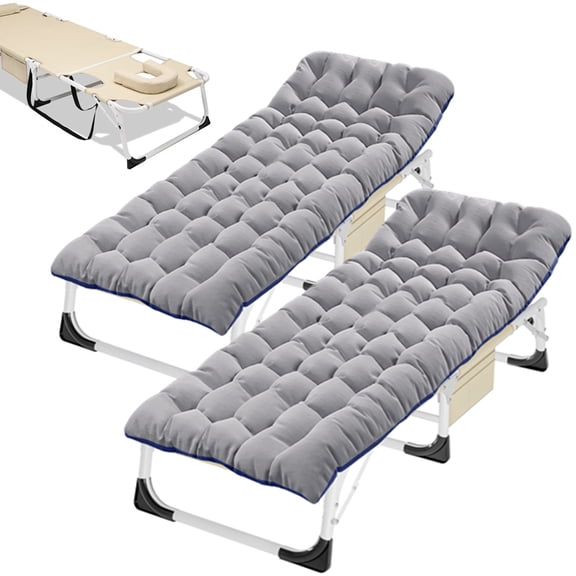 FICISOG 2 Pack Outdoor Lounge Chairs Foldable Tanning Chair with Face Hole, Adjustable 5-Position Pool Side Chairs for Edge, Sun Tanning Face Down Beach Lounger for Patio, Poolside, Lawn, Beach