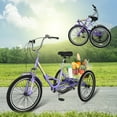 thumbnail image 1 of FICISOG 20-Inch Foldable Adult Tricycle for Women, 7 Speed Adult Folding Trikes with Rear Basket, Carbon Steel 3 Wheel Cruiser Trikes with Double-Wall Wheel Rims for Women Men Seniors, 1 of 8