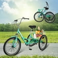 thumbnail image 1 of FICISOG 26-Inch Foldable Adult Tricycle for Women, 7 Speed Adult Folding Trikes with Rear Basket, Carbon Steel 3 Wheel Cruiser Trikes with Double-Wall Wheel Rims for Women Men Seniors, 1 of 8