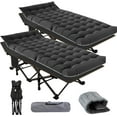 thumbnail image 1 of FICISOG 2PK Oversized XXL Folding Sleeping Cots for Adults, 900lb Loading Double-Layer 1200D, Heavy Duty Guest Bed W/Mattress & Carrying Bag, 1 of 10