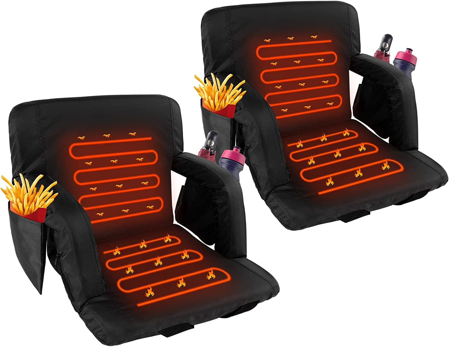 FICISOG 2PK Stadium Seats for Bleachers, Folding Portable Bleacher Seat