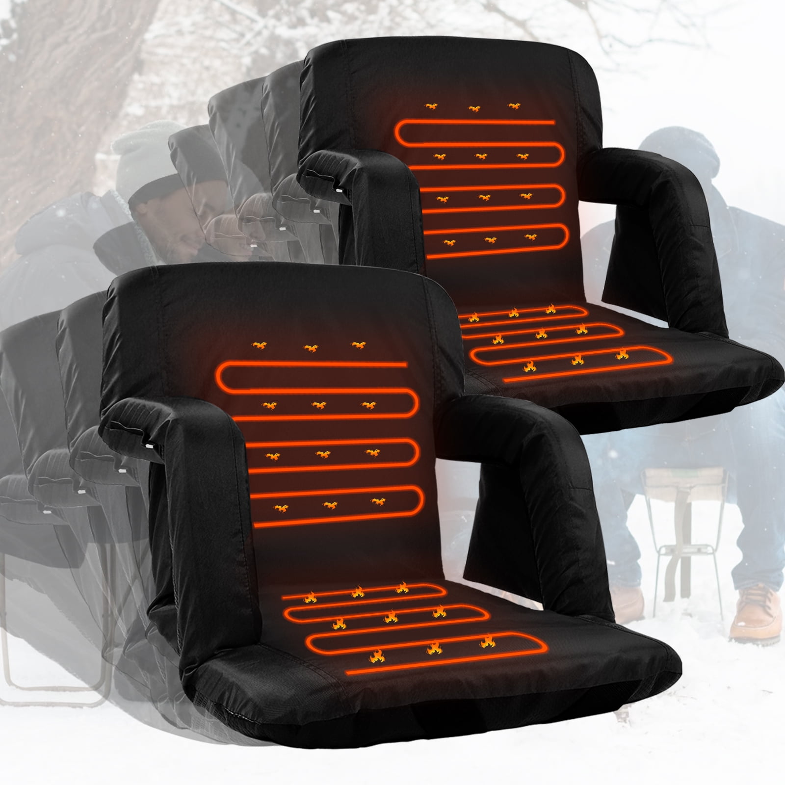 FICISOG 2PK Stadium Seats for Bleachers, Folding Portable Bleacher Seat