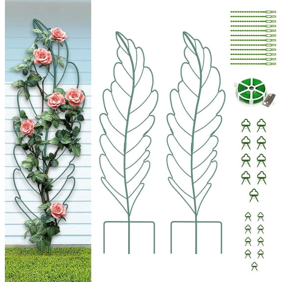 FICISOG 3 Pack Garden Trellis for Climbing Plants, 59" x 16" Large Metal Outdoor Decorative Potted Trellises for Vegetable Flower Rose Vines Cucumber Plant Support