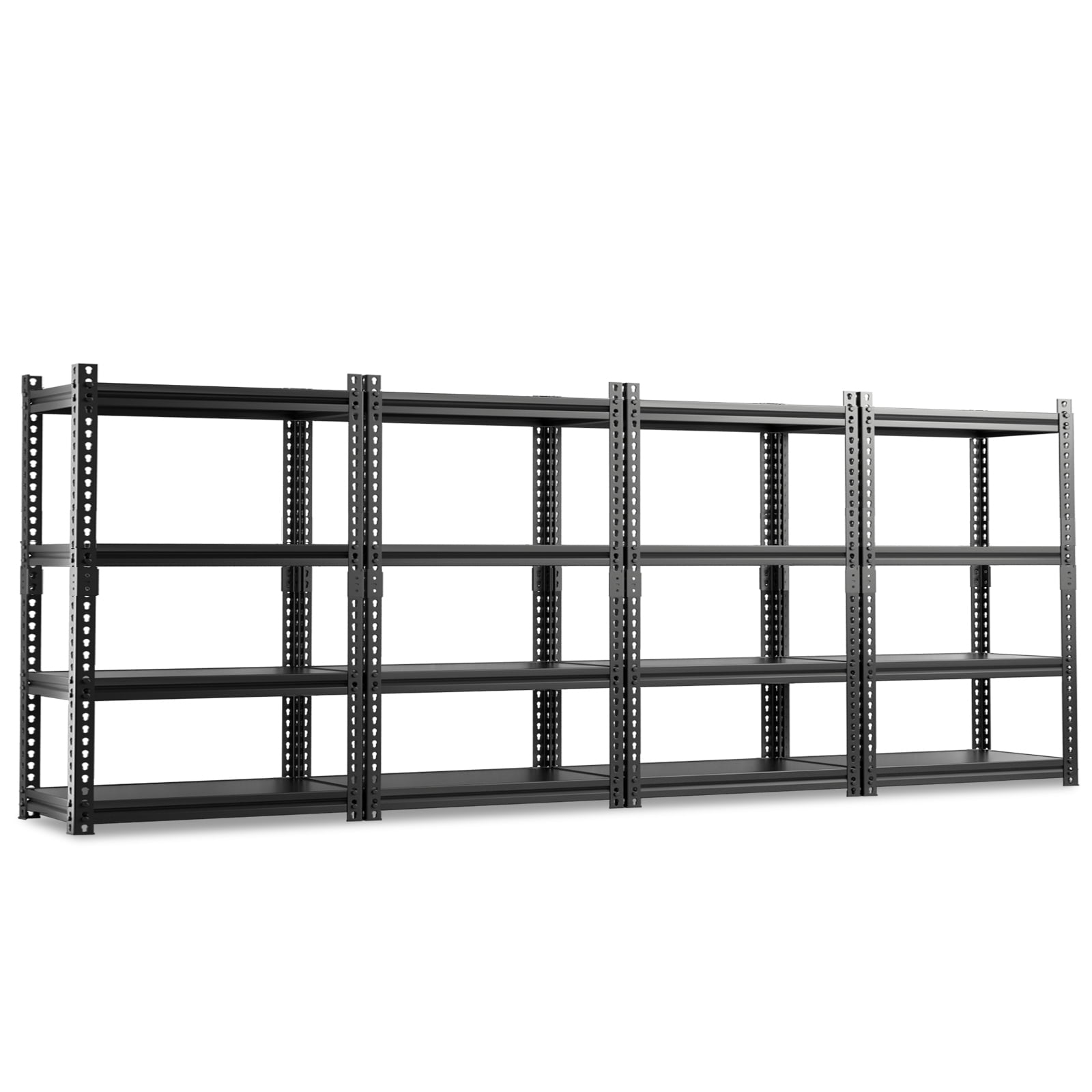 Metal Racking Shel FICISOG 4 Pcs Black Heavy Duty Metal Garage Shelves 63