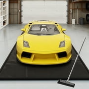 FICISOG 79 x 16 Containment Garage Floor Mat Under Car, Heavy Duty Waterproof Garage Carpet Floor Protection Non-Slip Parking Mat with Squeegee for Cars SUVs Trucks