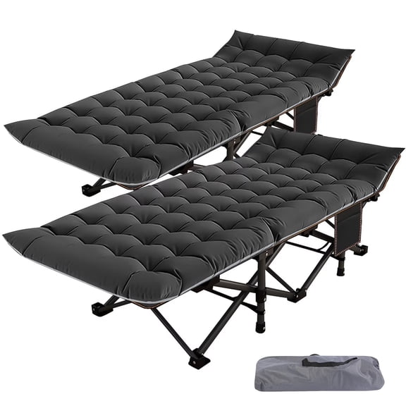 FICISOG Adult Folding Camping Cots, Portable 600lbs Strong Heavy Duty Wide Sleeping Cots with Carry Bag