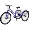 thumbnail image 1 of FICISOG Adult Mountain Tricycle, 3 Wheeled 7-Speed Mountain Tricycle with Cargo Basket, Unisex, 1 of 6