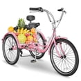thumbnail image 1 of FICISOG Adult Tricycle 7 Speed, 20/24/26 Inch Adult Trike with Basket, 3 Wheel Bikes Tricycle for Adults Women Men Seniors, Cruise Trike for Shopping Picnic, 1 of 11