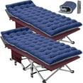 thumbnail image 1 of FICISOG Adults Folding Camping Cots 900lbs Layer Oxford Sleeping Cots with Carry Bag & Mattress(2PK), 1 of 12