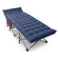 thumbnail image 1 of FICISOG Folding Camping Cots, Portable Sleeping Cots Guest Bed with Mattress and Carry Bag, Support up to 900lbs Heavy Duty Oversized Camping Cot for Adults - Red Cot with Blue Mattress, 1 of 15