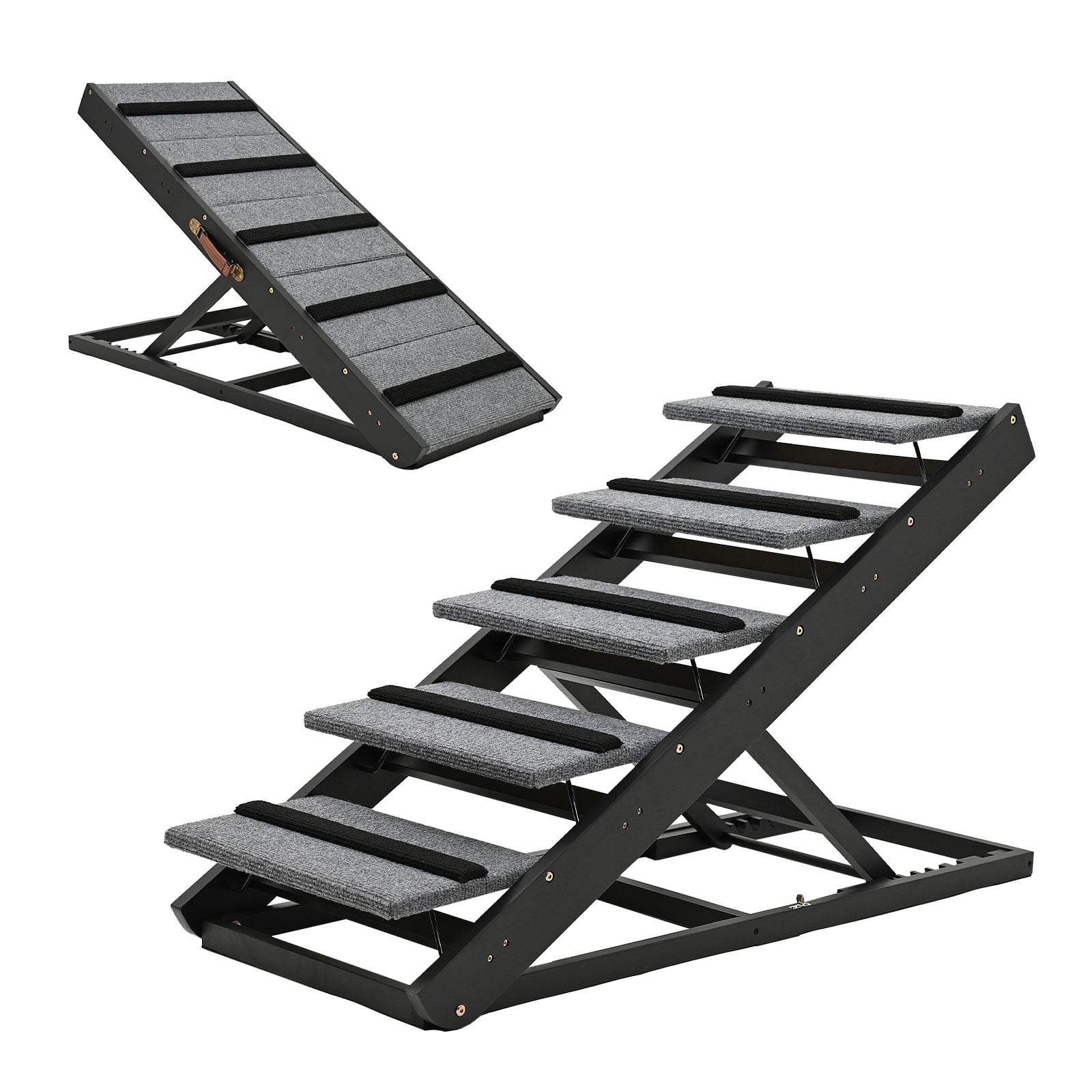 FICISOG Dog Stairs for Large Dogs, 2-in-1 Adjustable Dog Car Ramp Dog ...