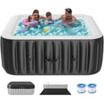 thumbnail image 1 of Outdoor Inflatable Hot Tub for 4-6 Person Square - 73 inch Portable Hottub Spa with Control Panel, Blow Up Spa Bathtub with 130 Soothing Bubble Air Jets, Cover, 2 Filter, 240 Gallon, 1 of 9