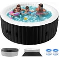 thumbnail image 1 of Outdoor Inflatable Hot Tub for 2-4 Person Round - 71 inch Portable Hottub Spa with Control Panel, Blow Up Spa Bathtub with 110 Soothing Bubble Air Jets, Cover, 2 Filter, 211 Gallon, 1 of 10