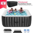 thumbnail image 1 of Outdoor Inflatable Hot Tub for 4 to 6 Person, Square 240 Gallon Portable Hot Tub Spa with Control Panel, Blow Up Spa Bathtub with 130 Bubble Air Jets, Filter, 1 of 10