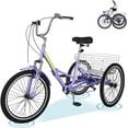 thumbnail image 1 of FICISOG Folding Adult Tricycle 7 Speed Adult Trikes 20/24/26 Cruise Trike with Basket, Foldable 3 Wheel Bike with Double-Wall Wheel Rims for Women Men Seniors Shopping Picnic, 1 of 10
