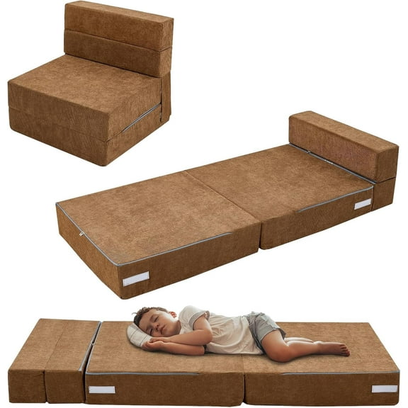 FICISOG Folding Sofa Bed Floor Mattress for Kids, 3in1 Folding Mattress Kid Fold Up Sofa Futon Folding Chair Bed, Child Foldable Mattress Floor Bed Folding Couch Trifold Mattress for Playroom