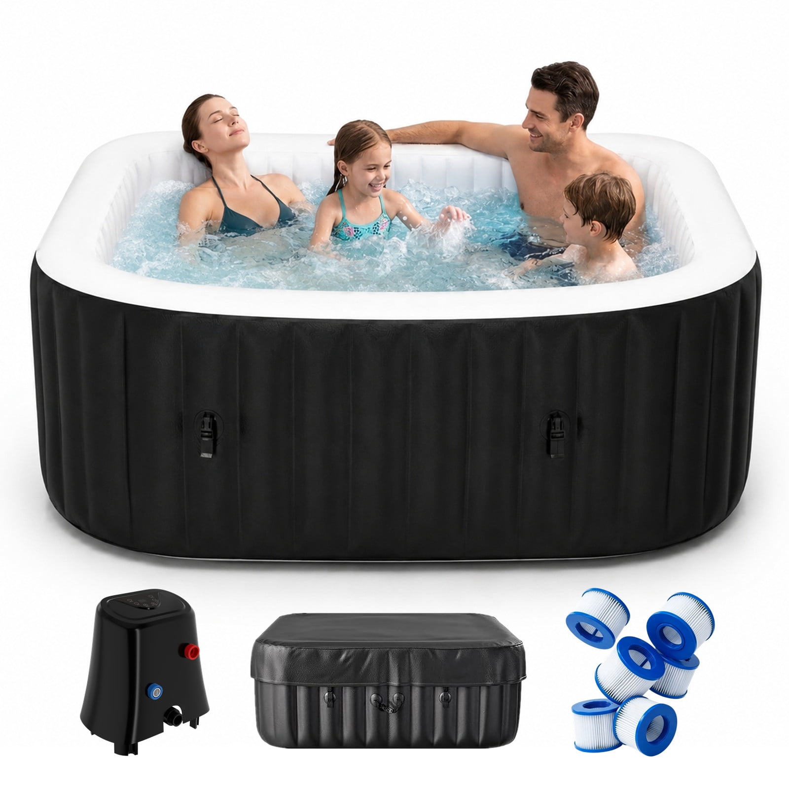 Inflatable Rentals Delaware FICISOG Inflatable Hot Tub for 2-4 People, Portable Blow Up Spa with ...