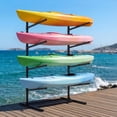 thumbnail image 1 of FICISOG Kayak Storage Rack, Freestanding Adjustable Kayak Rack for Garage and Outdoor Storage, Heavy Duty Storage Racks for Kayak, Canoe and Surfboard, Easy to Install & Adjust, 4 Levels for 4 Kayaks, 1 of 7