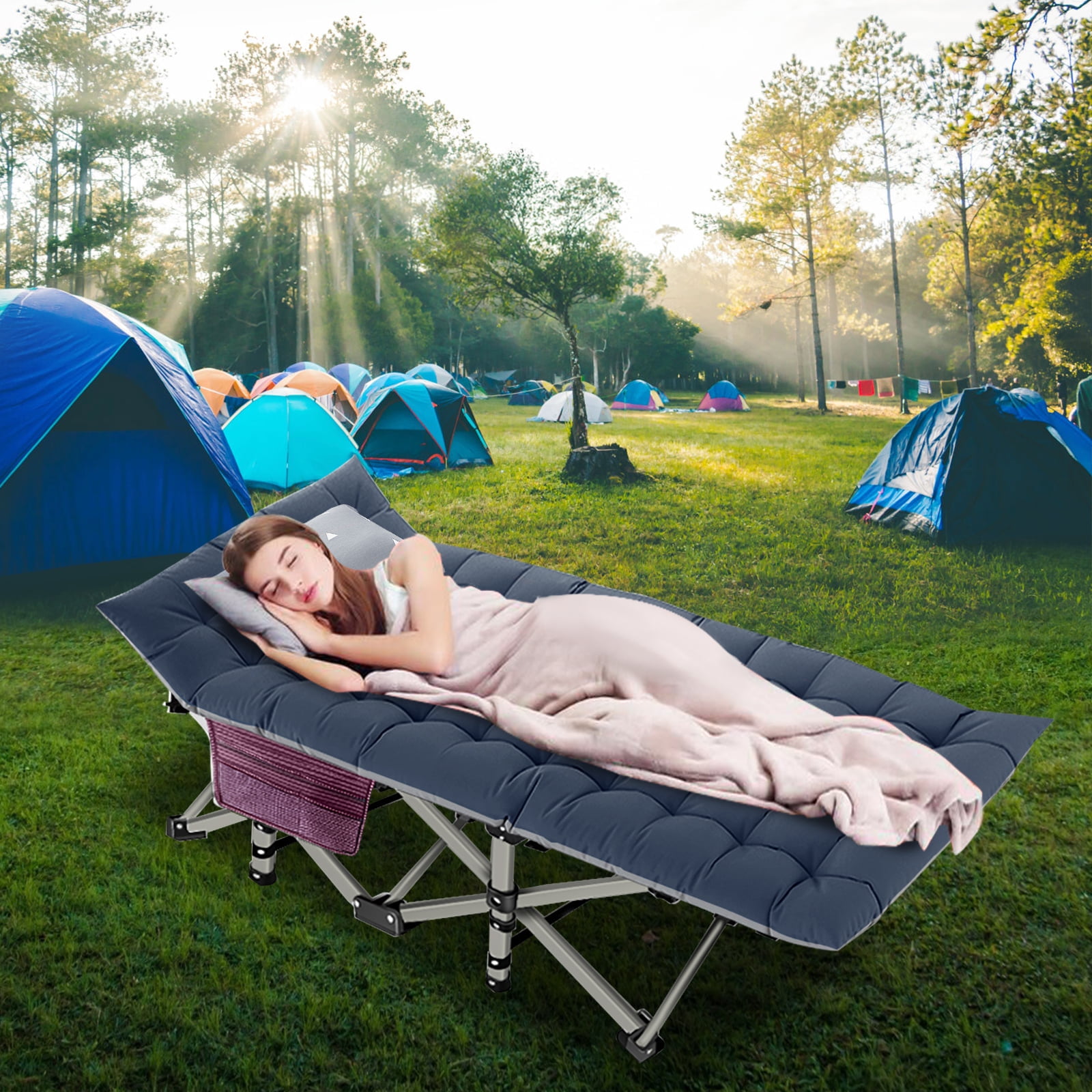 FICISOG Outdoor Folding Bed for Adults, Portable Folding Camping Cots
