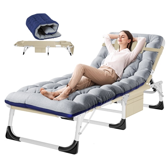 FICISOG Outdoor Lounge Chairs Foldable Tanning Chair with Face Hole, Adjustable 5-Position Pool Side Chairs for Edge, Sun Tanning Face Down Beach Lounger for Patio, Poolside, Lawn, Beach