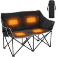 thumbnail image 1 of FICISOG Oversized Heated Camping Chair, Two Person Folding Loveseat Double Camping Chair, Heavy Duty Heated Folding Chairs Moon Chair Lawn Chairs for Camping, 1 of 7