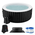 thumbnail image 1 of 264 Gallon Inflatable Hot Tub 6 Person Round with Control Panel, Portable Outdoor AirJet Hot Tub Spa with 130 Bubble Jets, Filter, Insulated Tub Cover and Floor Protector, Temperature up to 104°F, 1 of 10