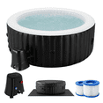 thumbnail image 1 of 264 Gallon Inflatable Hot Tub 6 Person Round with Control Panel, Portable Outdoor AirJet Hot Tub Spa with 130 Bubble Jets, Filter, Insulated Tub Cover and Floor Protector, Temperature up to 104°F, 1 of 10