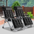 thumbnail image 1 of FICISOG Zero Gravity Chairs 2 Pack, Lounge Chair with Removable Cushion & Tray for Indoor and Outdoor, Ergonomic Patio Recliner, Folding Reclining Chair Set of 9 for Adults, Black, 1 of 8