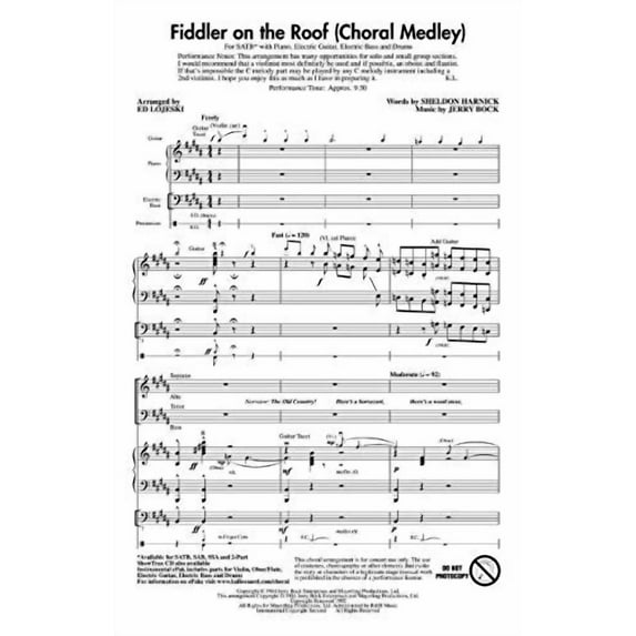 FIDDLER ON THE ROOF (CHORAL MEDLEY)