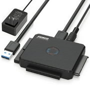 محول FIDECO SATA/IDE إلى USB 3.0، محول كابل محرك الأقراص الثابتة محول عالمي 2.5/3.5 بوصة IDE HDD، 2.5 بوصة SSD، محرك أقراص DVD/CD مقاس 5.25 بوصة