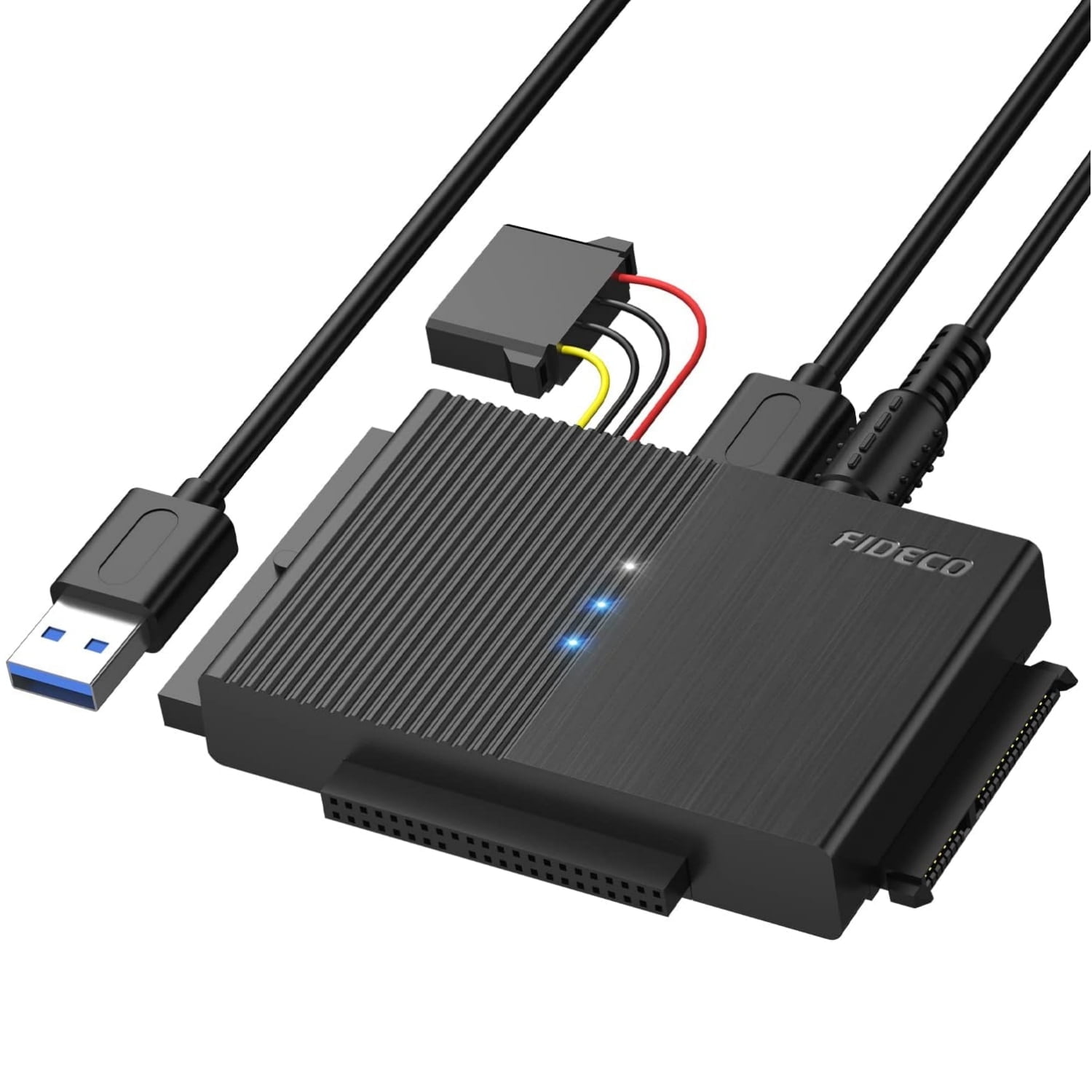 FIDECO USB 3.0 to SATA or IDE Adapter, Hard Drive Adapter Cable Universal for 2.5/3.5 inch SATA HDD/SSD & IDE HDD