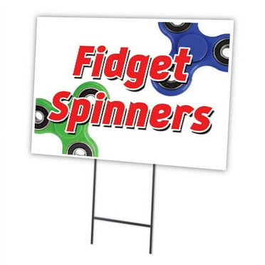FIDGET SPINNER 12"x16" Yard Sign & Stake tri-spinner edc toy stress reducer adhd focus anxiety fydget | Advertise Your Business | Stake Included Image On Front Only | Made in The USA