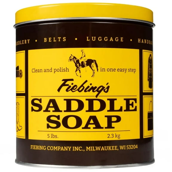 Fiebing's Yellow Saddle Soap for Leather (5 Pounds) - Leather Cleaner & Conditioner to Soften, Protect & Restore Leathercraft - Leather Soap for Car Seat, Couch, Shoe, Purse, Boot, Bag, & Saddles