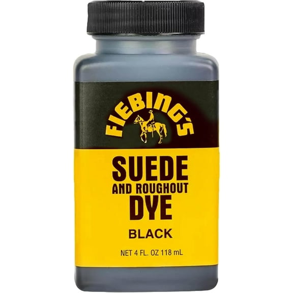 Fiebing's British Tan Suede Dye (4 oz) - Recolor, Brighten & Restore Suede & Roughout Leather Shoes, Furniture, Purse - Includes Wool Dauber for Easy Application - Flexible When Dry, Won't Crack/Peel