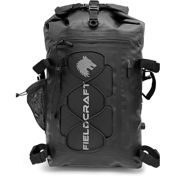 FIELDCRAFT WAYFARER WATERPROOF ROLLTOP BACKPACK DRY BAG FOR OUTDOOR, WATER SPORTS, KAYAKING, BOATING, CAMPING, HIKING, SCUBA DIVING, FISHING, BEACH, AND LAKE ACTIVITIES