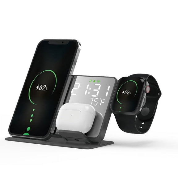 FIELUX Wireless Charger Station Clock Docking Station