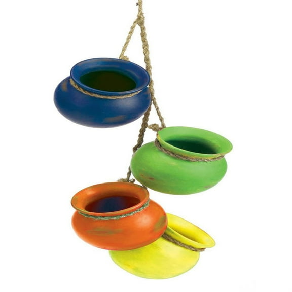 Zings & Thingz 57072063 Dangling Terra Cotta POTS, Blue